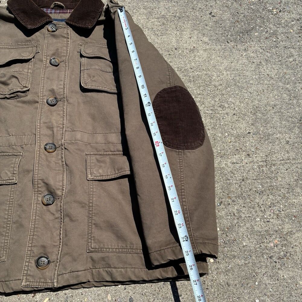 St Johns Bay Mens XL Chore Coat Jacket Flannel Lined Corduroy Elbow Pads - Picture 6 of 14